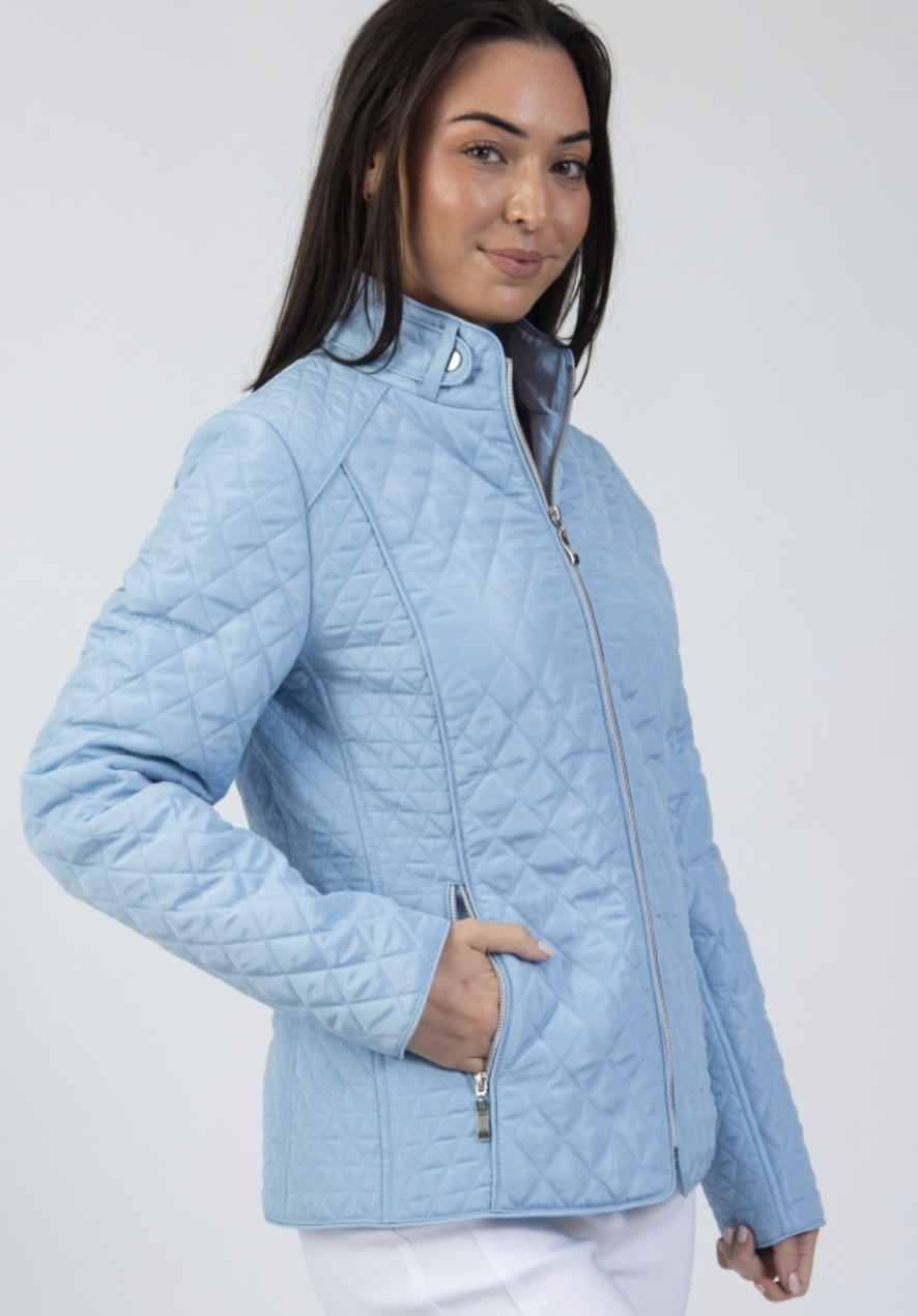 Light padded high neck jacket with quilting by Jessica Graaf