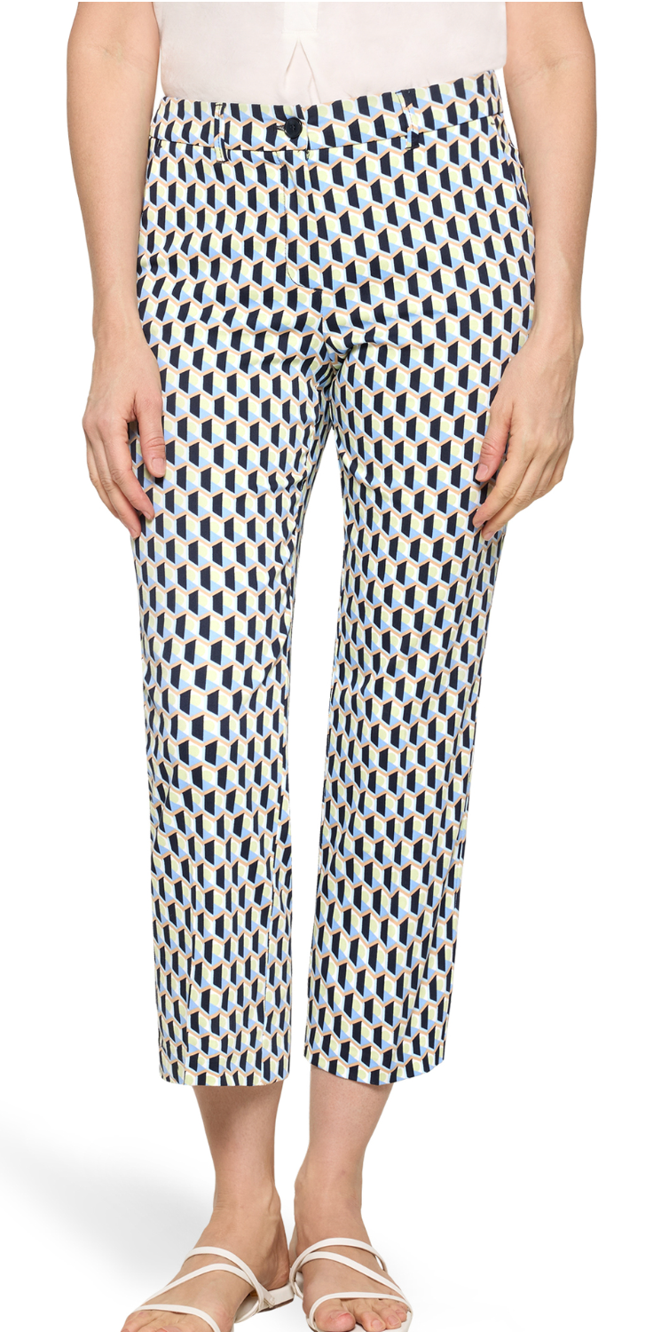 Blue/Green Geo Ankle Grazers by Betty Barclay