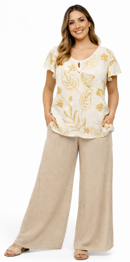 Crinkled textured trousers by Malissa J