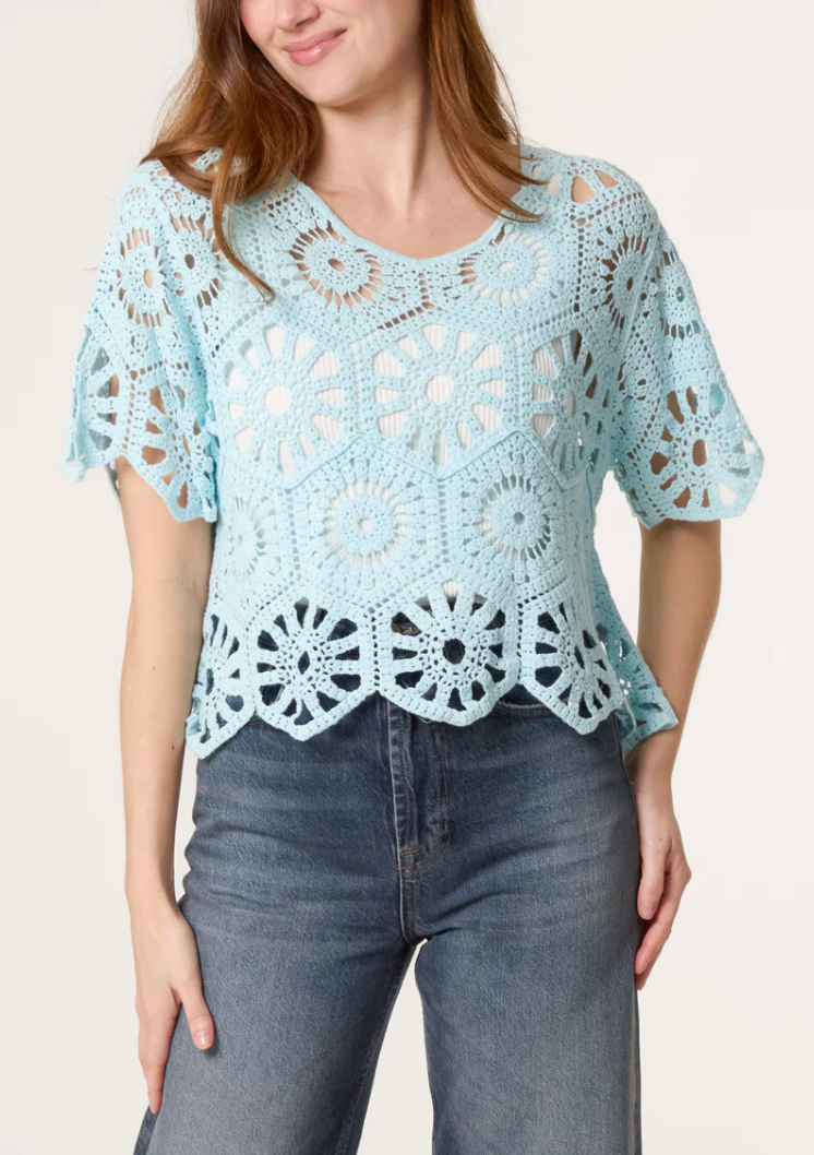 Mandala Flower Crochet Cropped Top