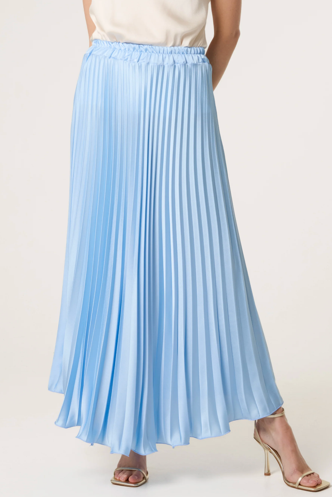 Satin Pleated Maxi Skirt