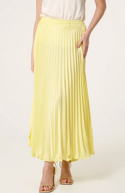 Satin Pleated Maxi Skirt