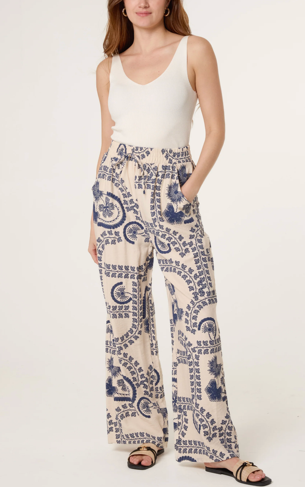 Vine Leaf Wide Leg Trousers