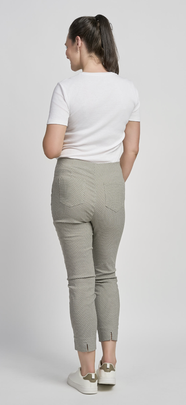 Sage Geo print ankle grazers by Pinns