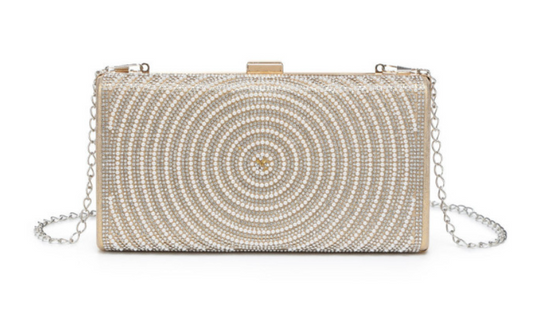 Celia Gold Diamante Clutch Bag