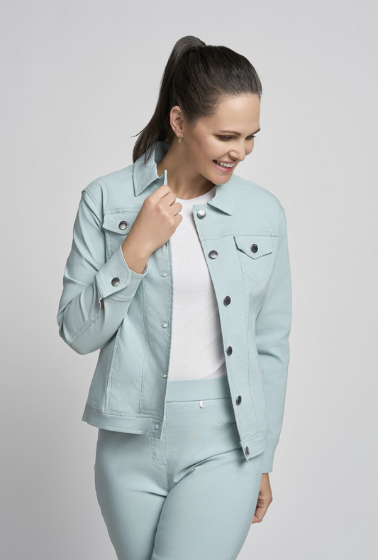 Duck Egg Blue Denim Style jacket by Pinns