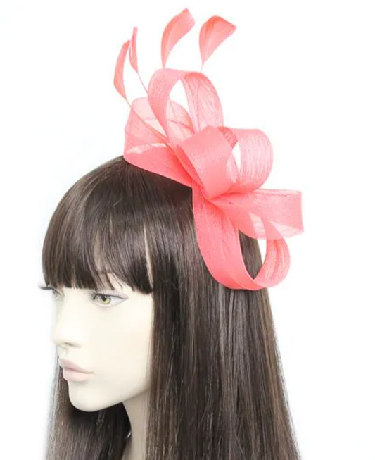 Ivy Fascinator in Coral