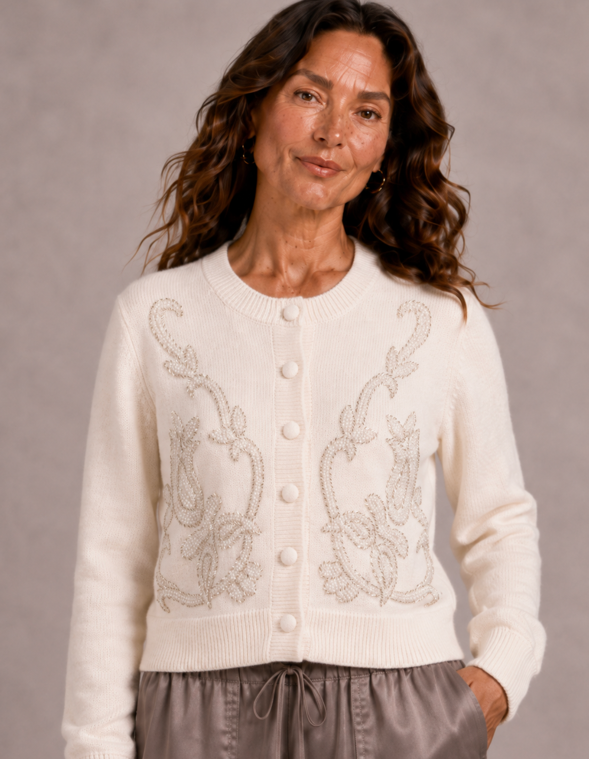 Pearl & Beads detailed Cardi by Malissa J