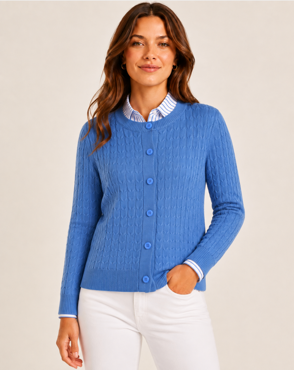 Carla Cable Knit Cardi by Micha