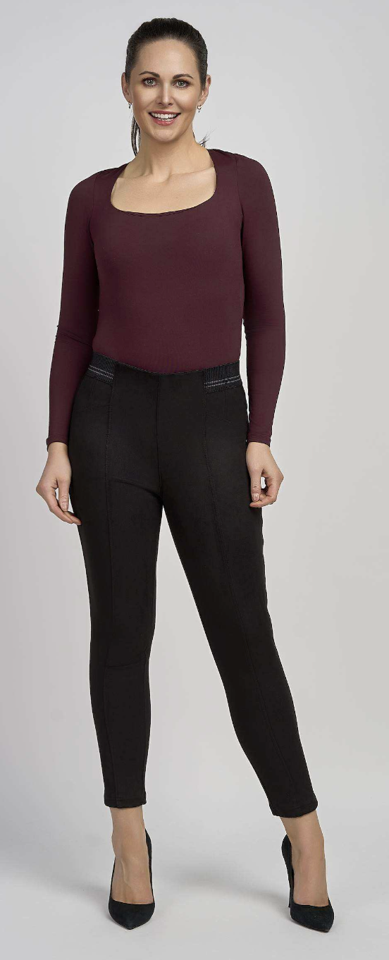 Stacie Suede Effect slim trouser by Pinns