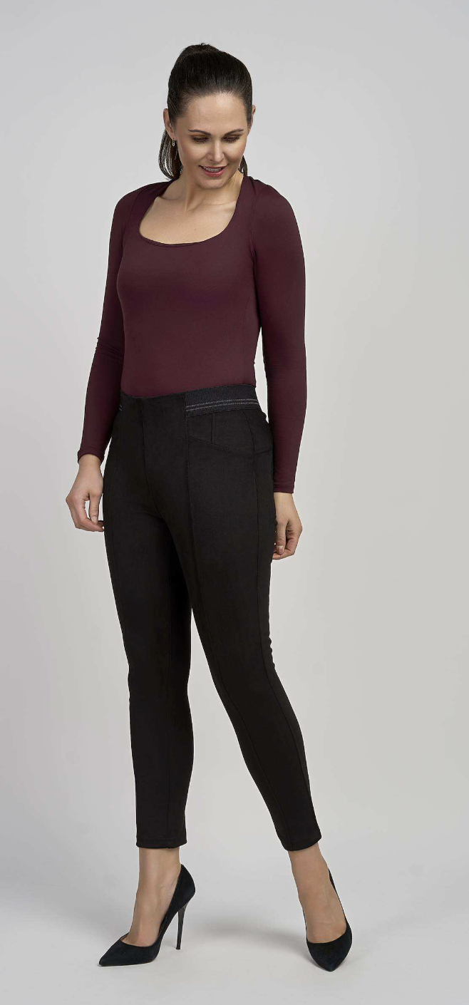 Stacie Suede Effect slim trouser by Pinns