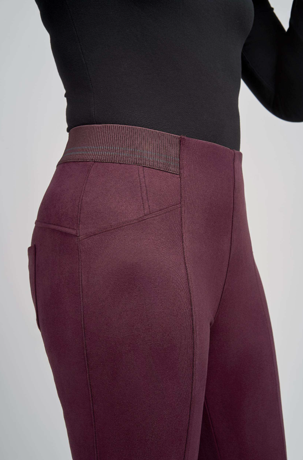 Stacie Suede Effect slim trouser by Pinns