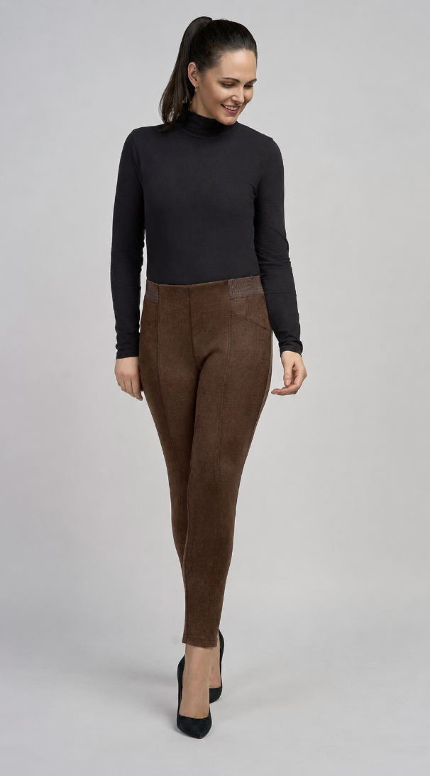 Stacie Suede Effect slim trouser by Pinns