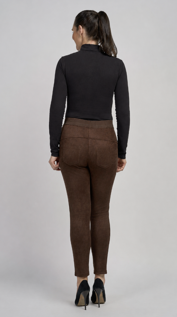 Stacie Suede Effect slim trouser by Pinns
