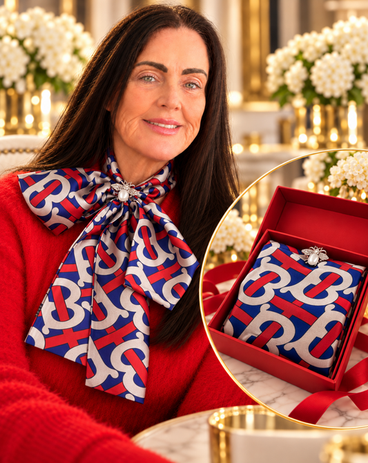 Red, Beige & Blue Neck Scarf