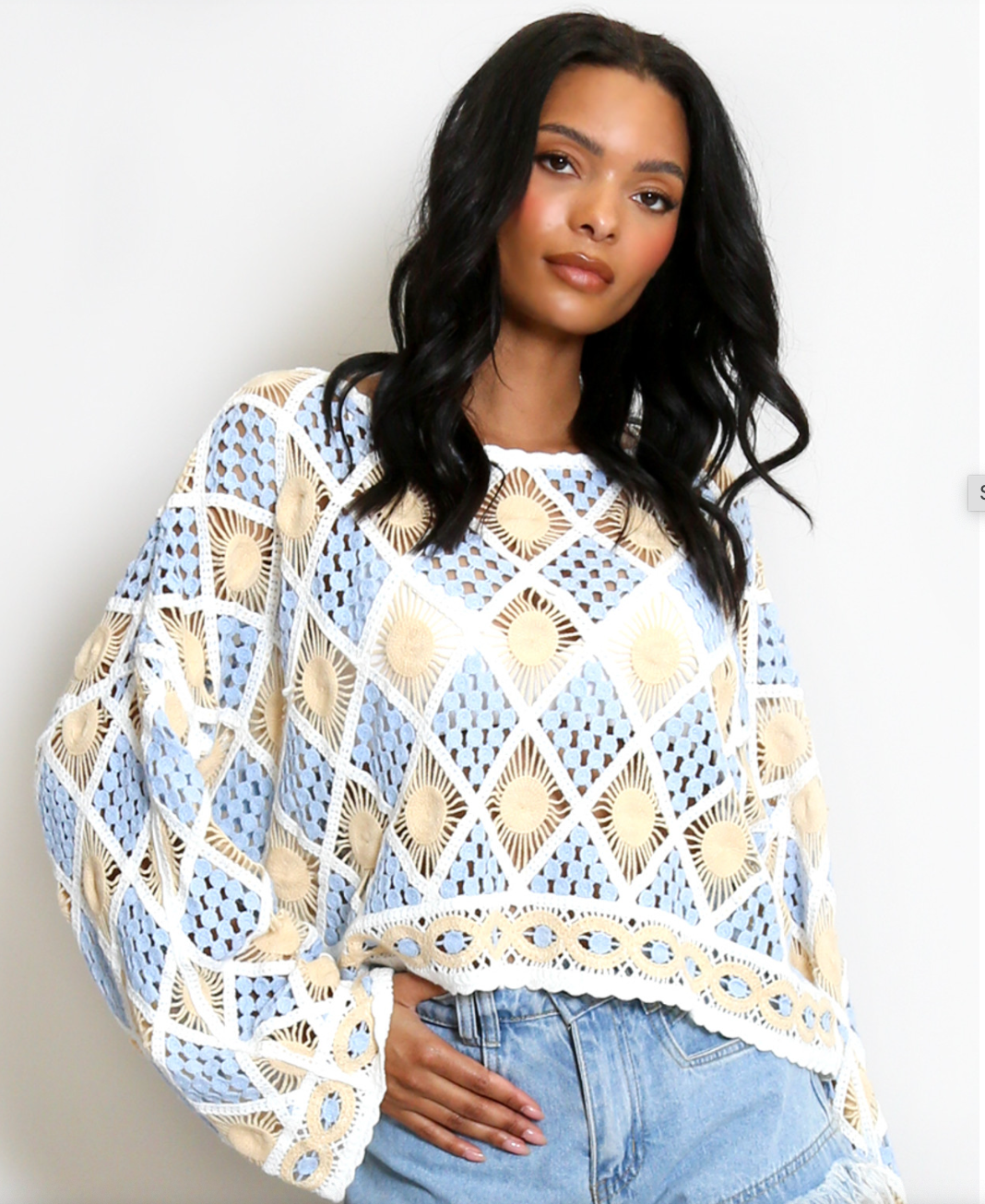 Sun Crochet Cropped Jumper