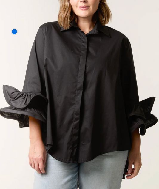Black Shirt with Double Cuffs