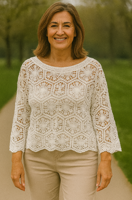 White Crochet Top