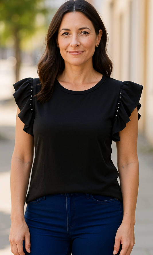 Diamante Shoulder T-Shirt