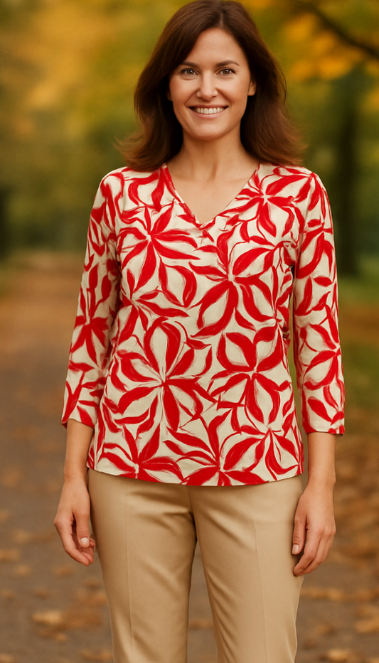 Sunday Long Sleeve V-Neck Top