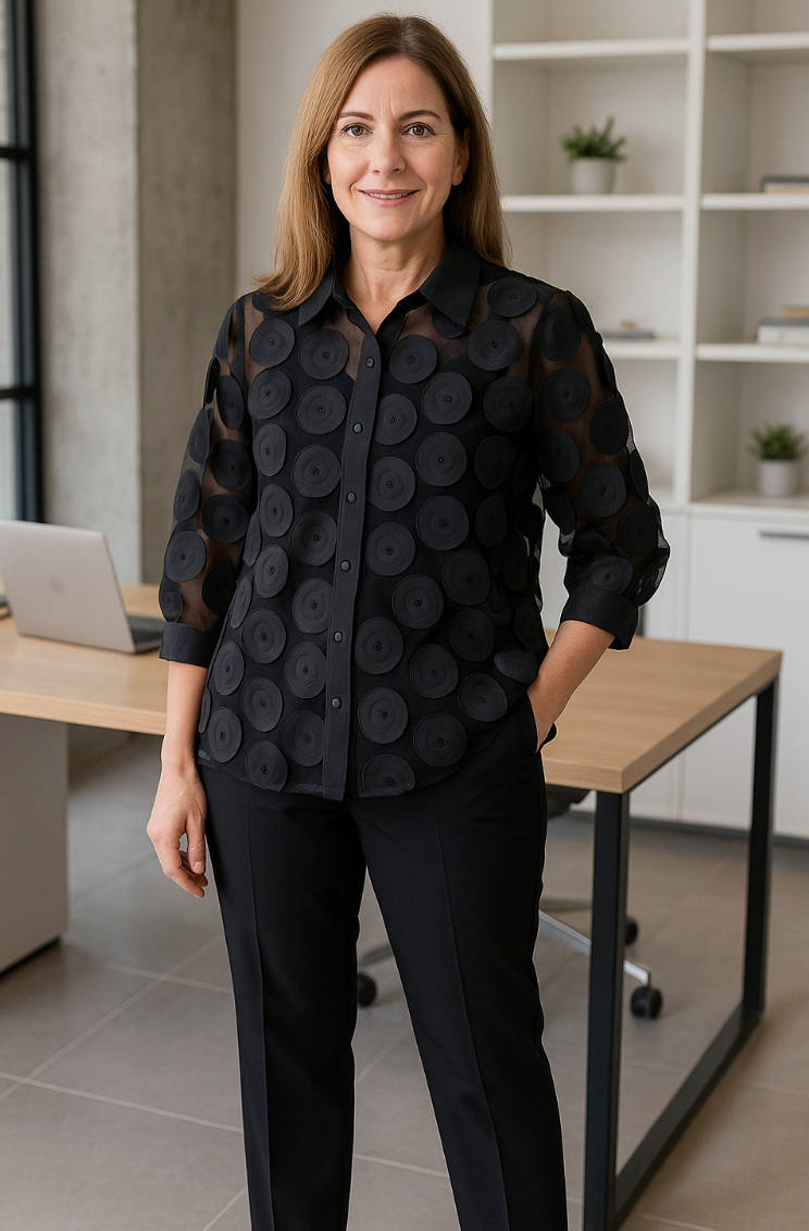 Mesh Shirt with Circles by Mallisa J