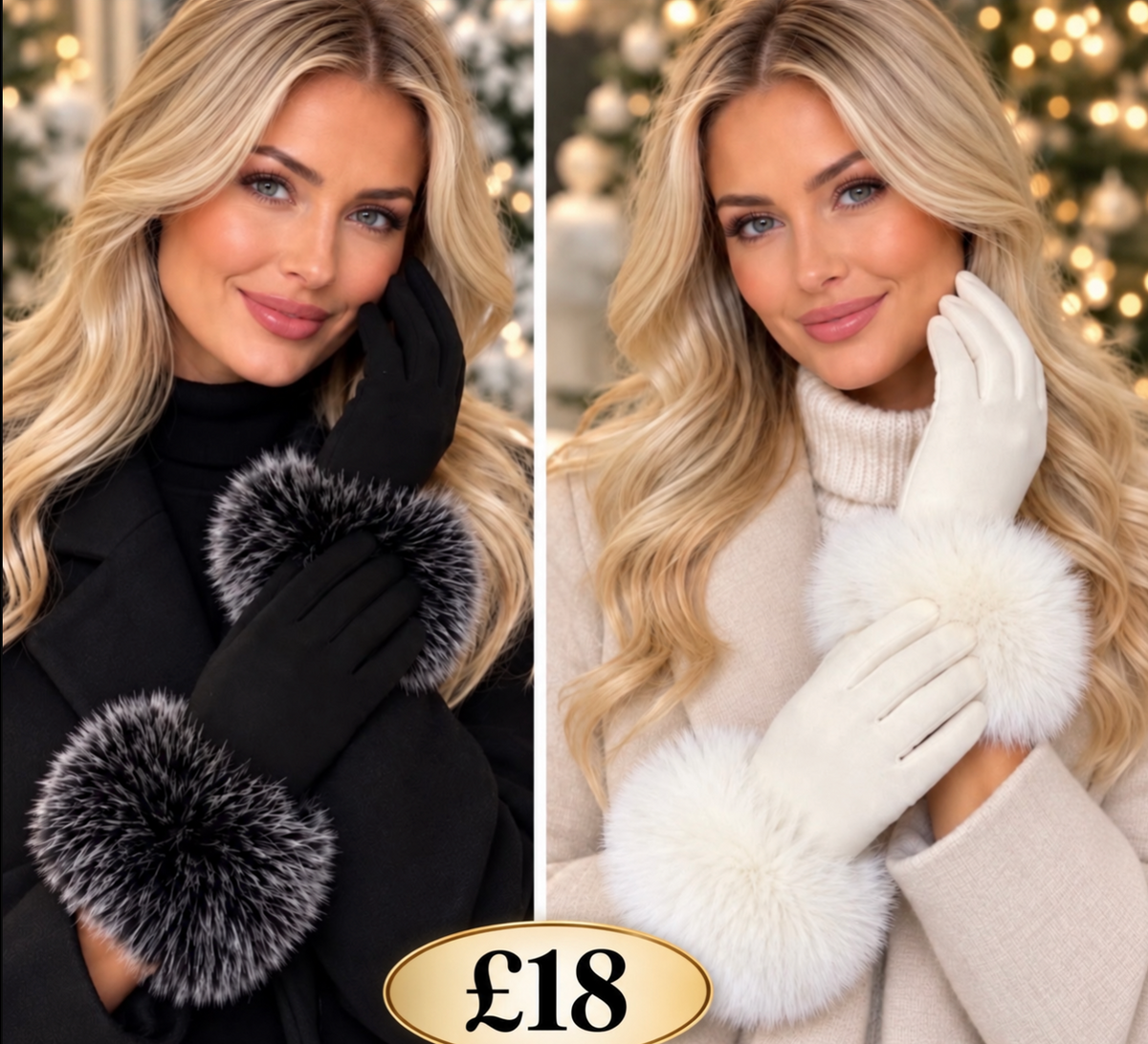 Faux Fur Sleeve Suede Gloves