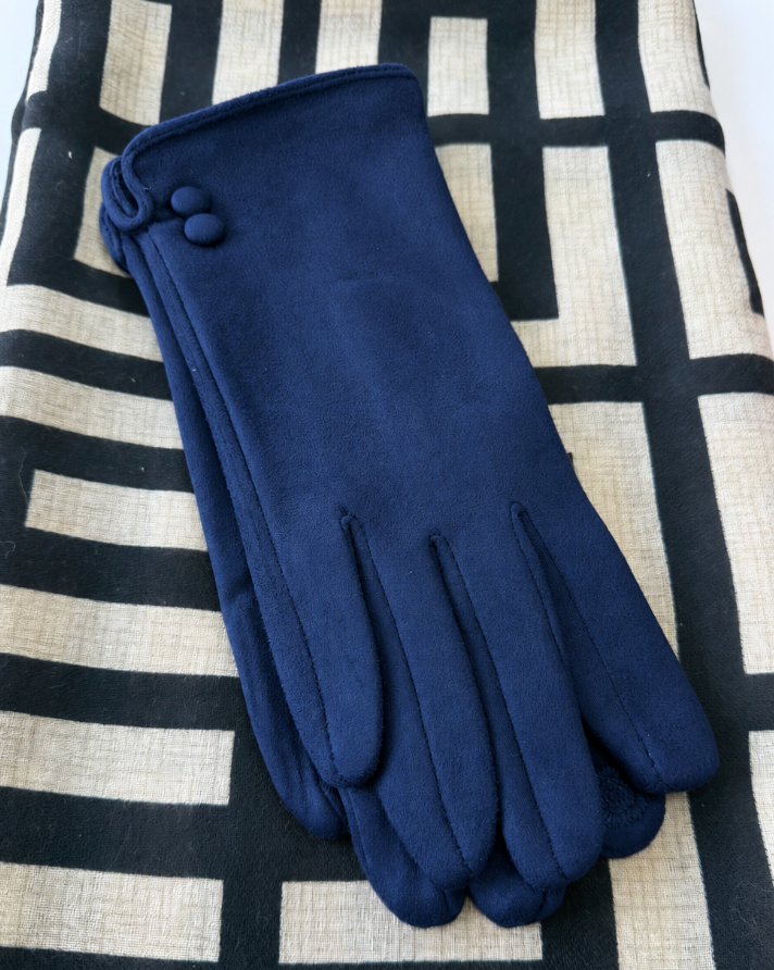 Suedette 2 Buttoned Gloves