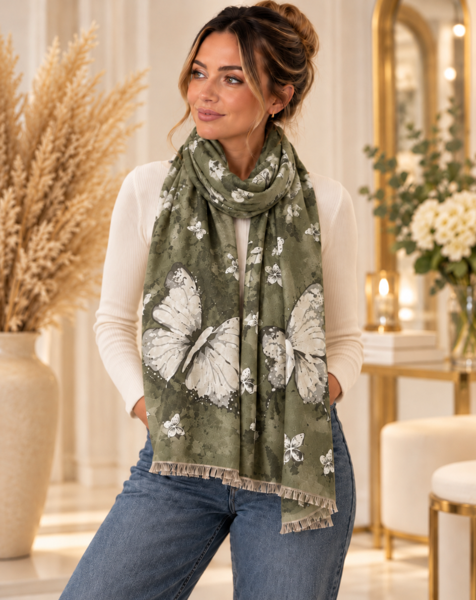 Butterfly Scarf - Green