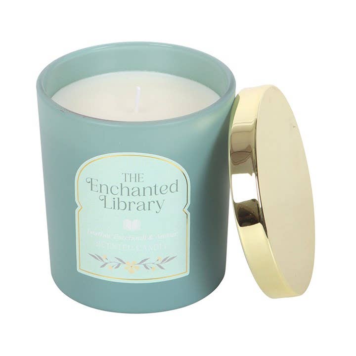 The Enchanted Library Leather, Patchouli & Amber Candle