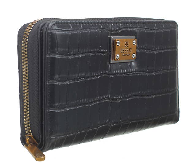 Bessie Vintage Croc Purse - Coffee