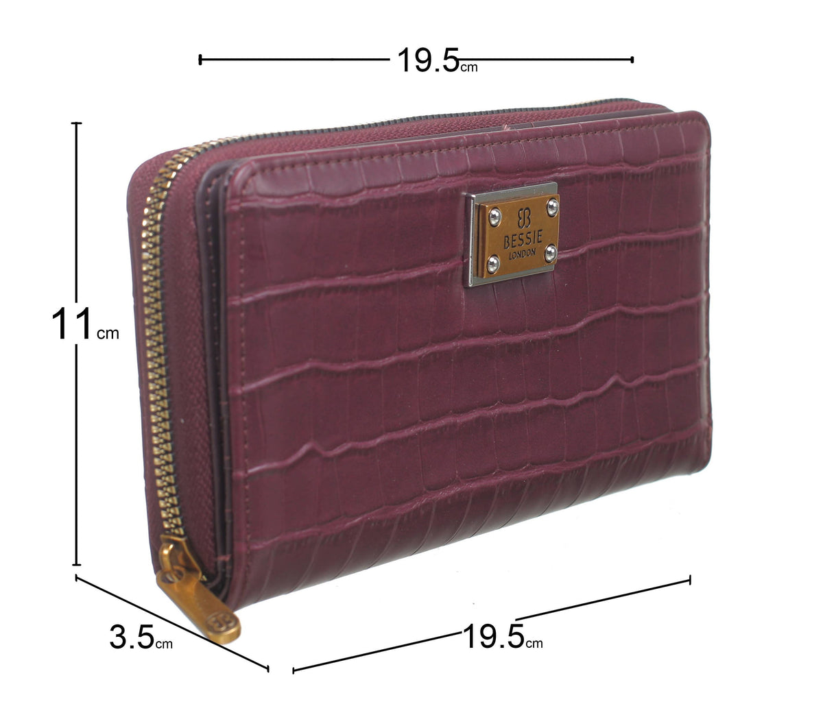 Bessie Vintage Croc Purse - Black