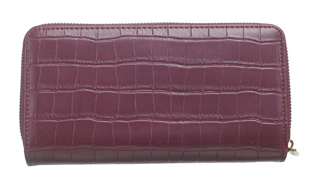 Bessie Vintage Croc Purse - Wine