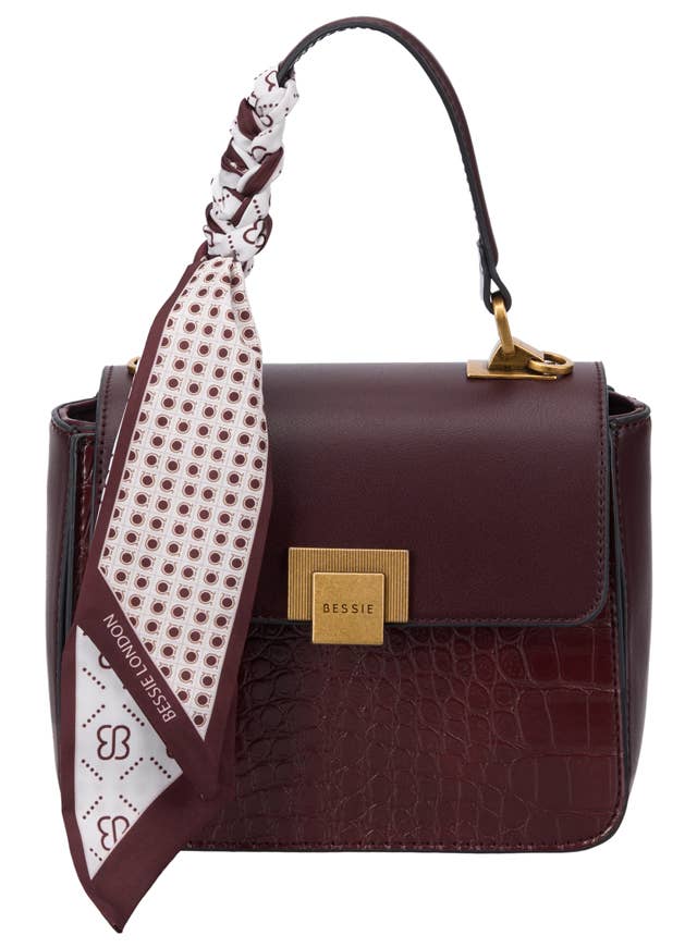 Bessie Croc Crossbody Bag - Coffee