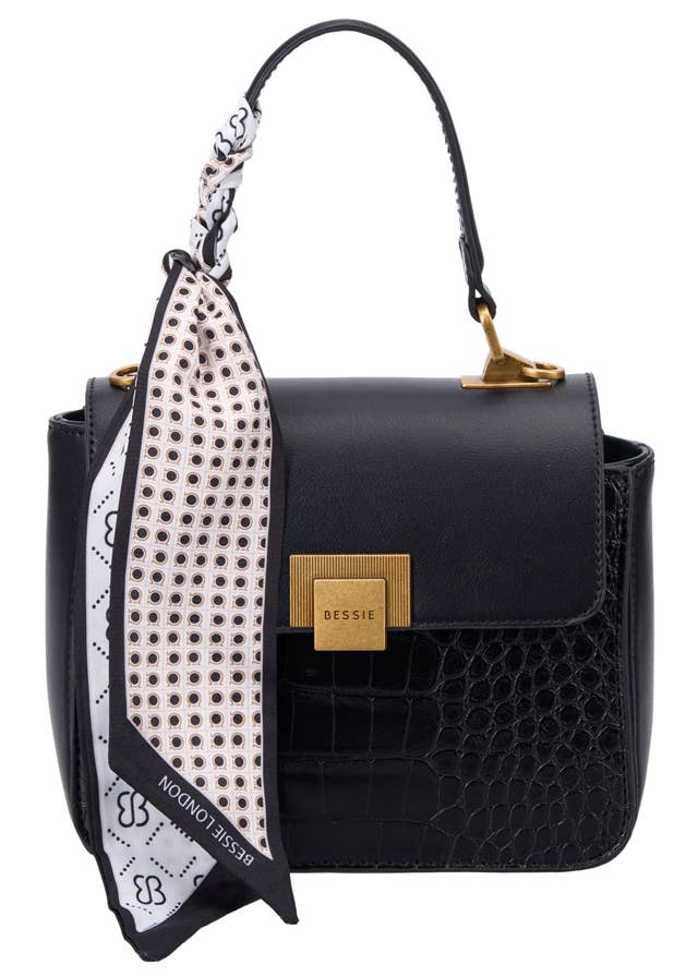Bessie Croc Crossbody Bag - Tan