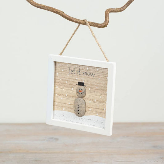 Let it Snow Pebble Sign