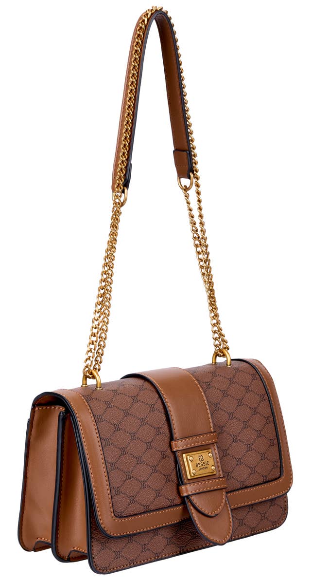 Bessie Logo Flap Over Bag  - Khaki