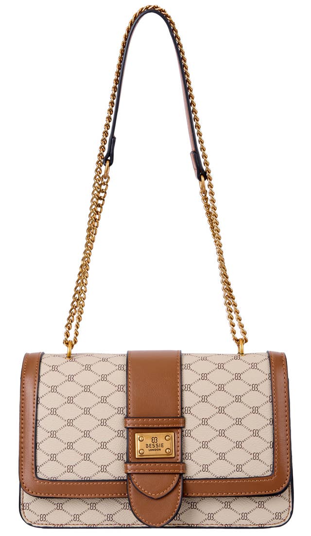 Bessie Logo Flap Over Bag  - Khaki