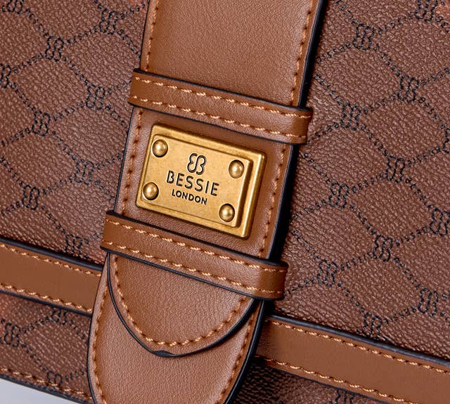 Bessie Logo Flap Over Bag  - Coffee