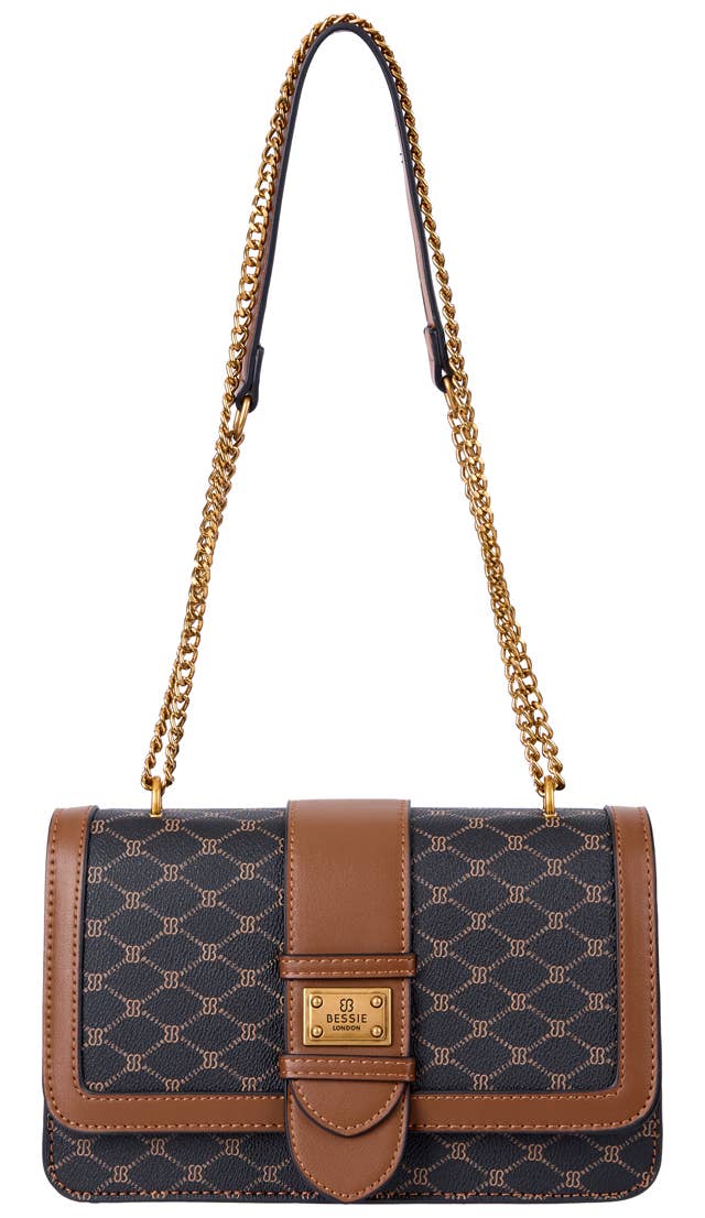 Bessie Logo Flap Over Bag  - Khaki